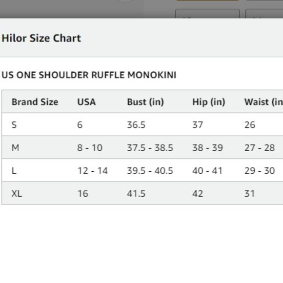 HILOR One Shoulder Asymmetric Ruffle Swimsuit   NEW WITH TAGS! - Picture 16 of 16